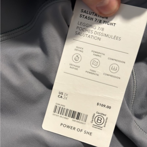 Athleta Salutation Stash 7/8 Tight // Coastline Blue - Picture 9 of 9